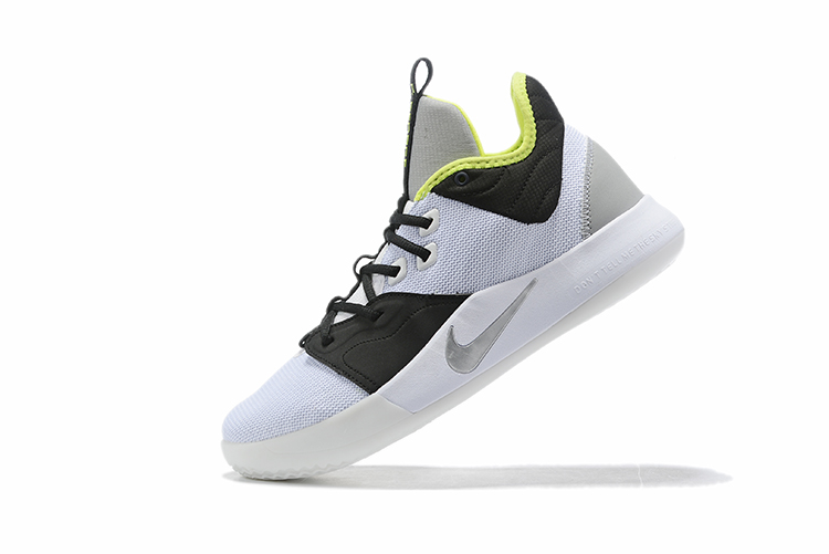 2019 Nike PG 3 Shoes White Black Silver